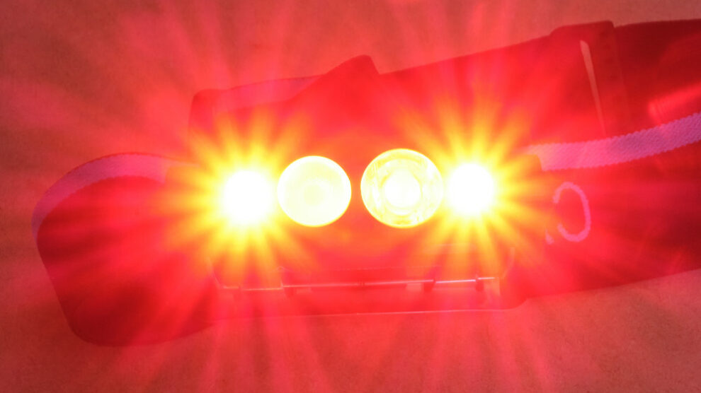 Red light function on the Cyansky headlight.