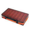 HTO Double Sided Lure Box - 200*135*47mm | 14 Compartment | Orange, HTO